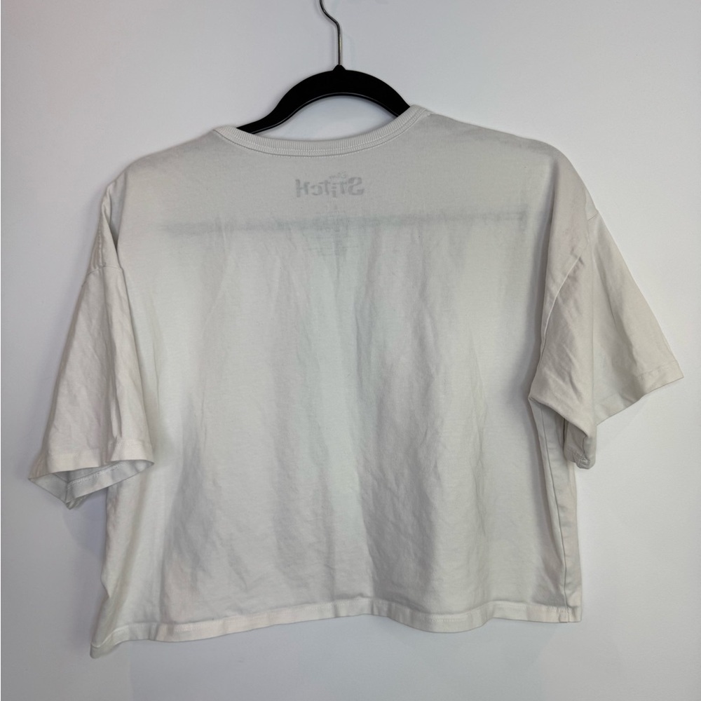 Disney Stitch White cropped T-Shirt size small - Picture 4 of 4